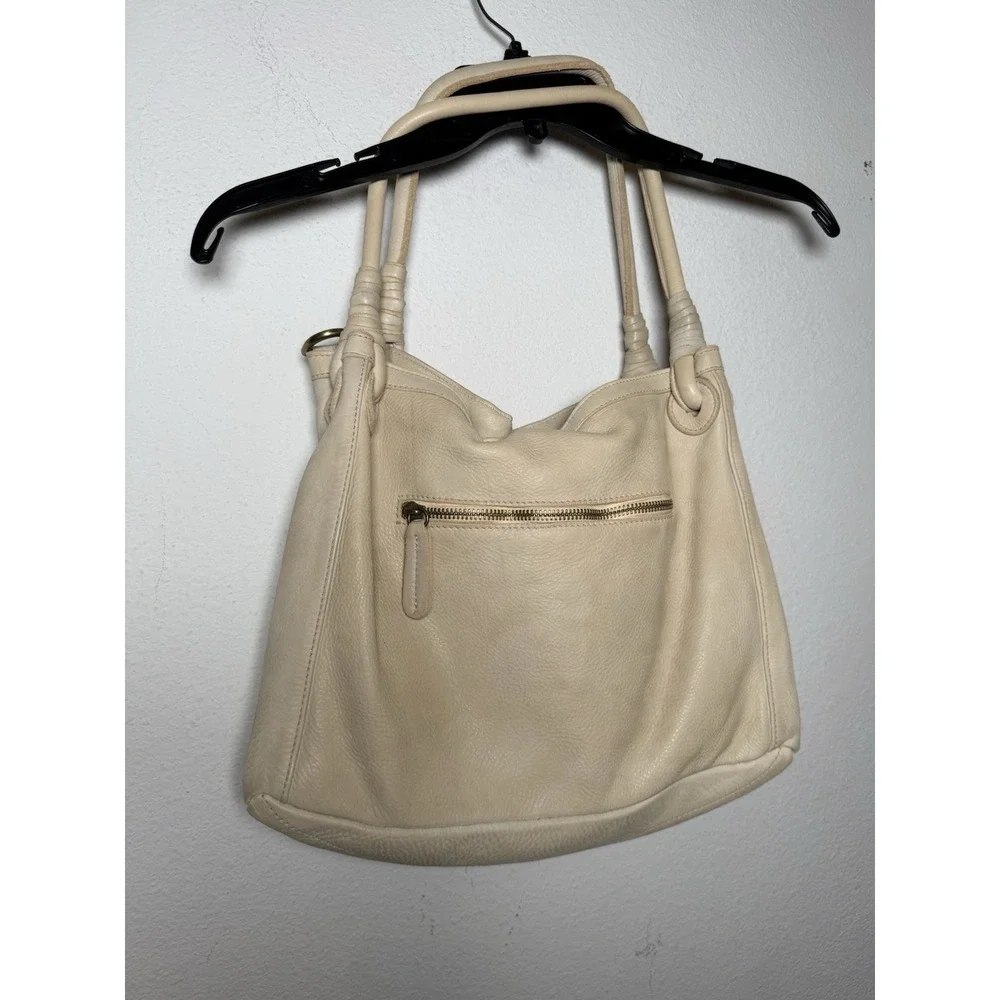 Sundance Women's Handbag‎ Cream Genuine Leather Boho Purse Made In Italy